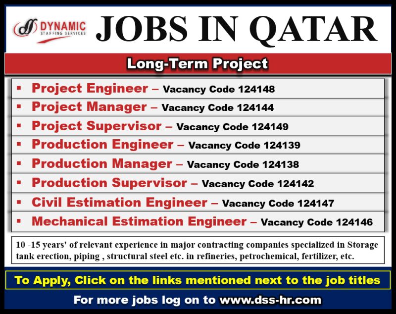 Multiple Long-term jobs in Qatar